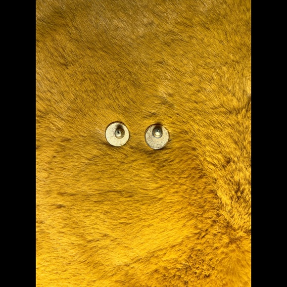 Small Circle Beige & Teal Earring - Picture 2 of 2